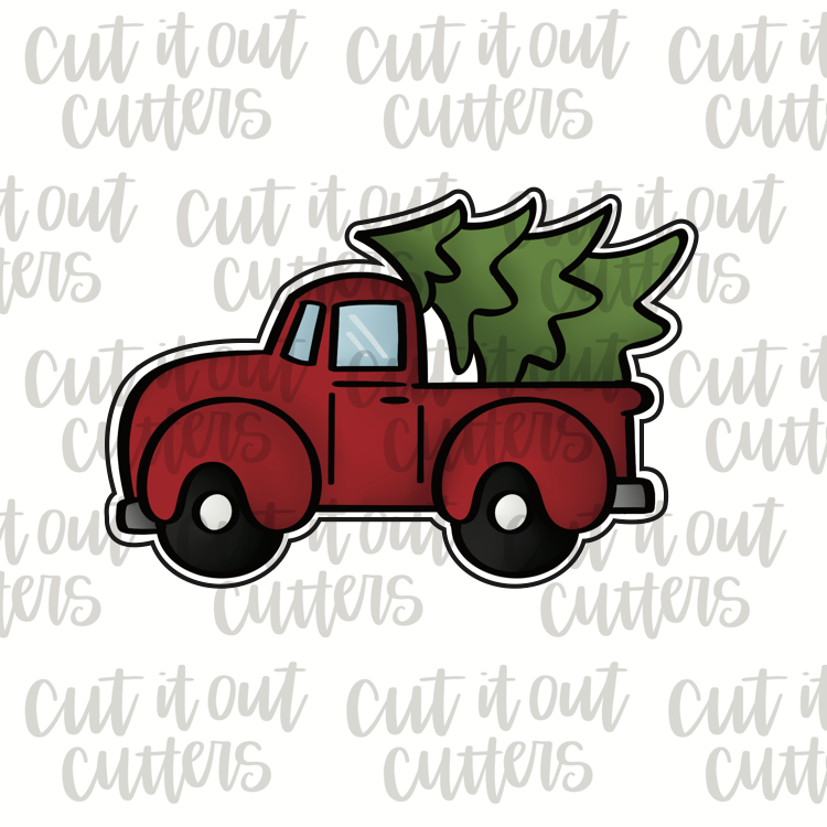 Chubby Pick Up Truck with Tree Cookie Cutter