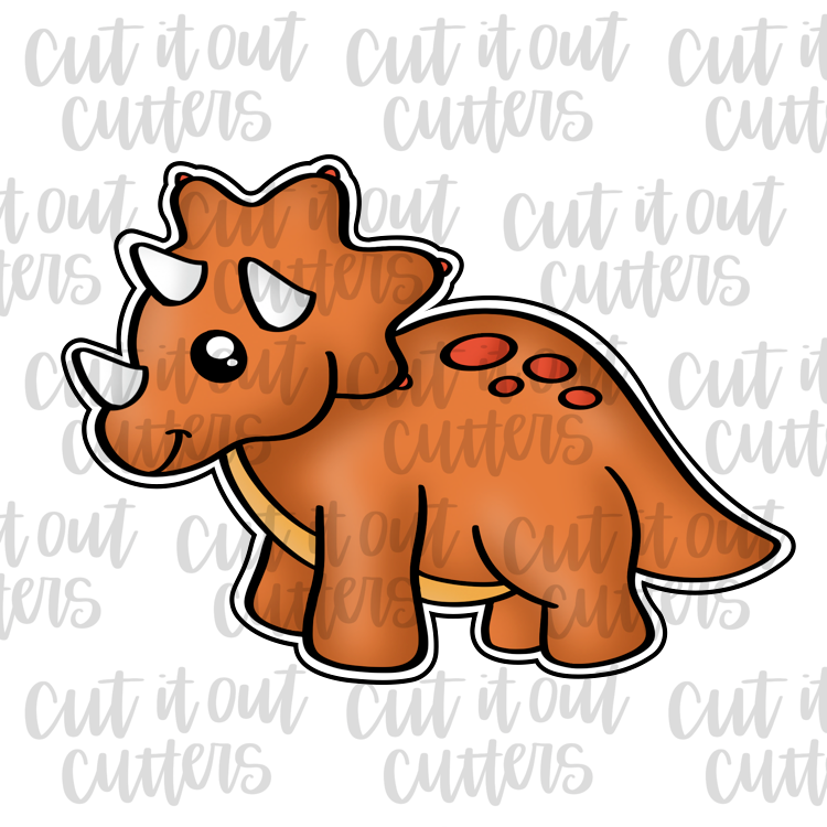 Chubby Triceratops Cookie Cutter