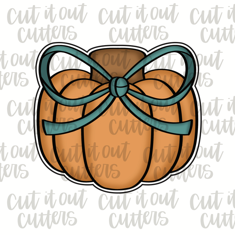 Chunky Pumpkin with Bow Cookie Cutter