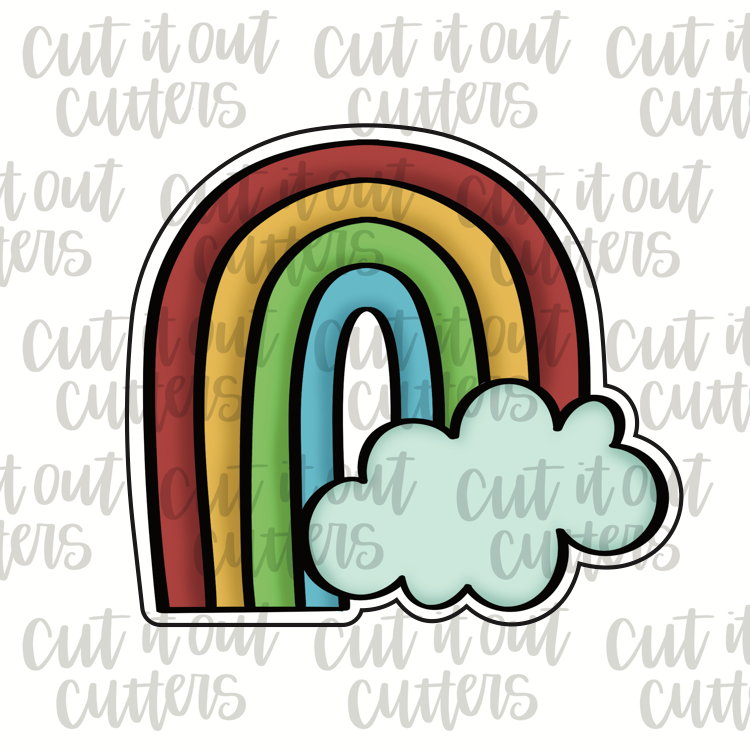 Half Rainbow Cloud Cookie Cutter