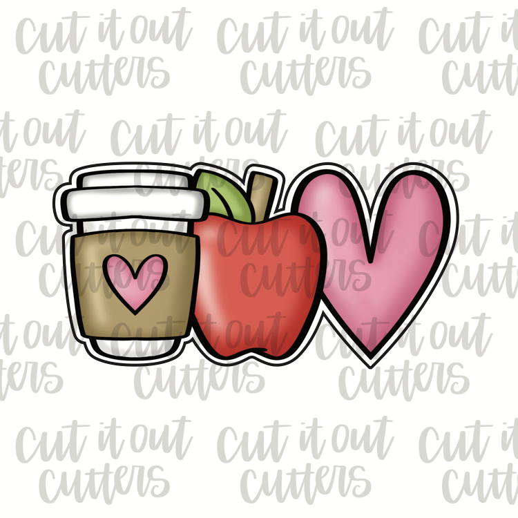 Coffee Apple Heart Cookie Cutter