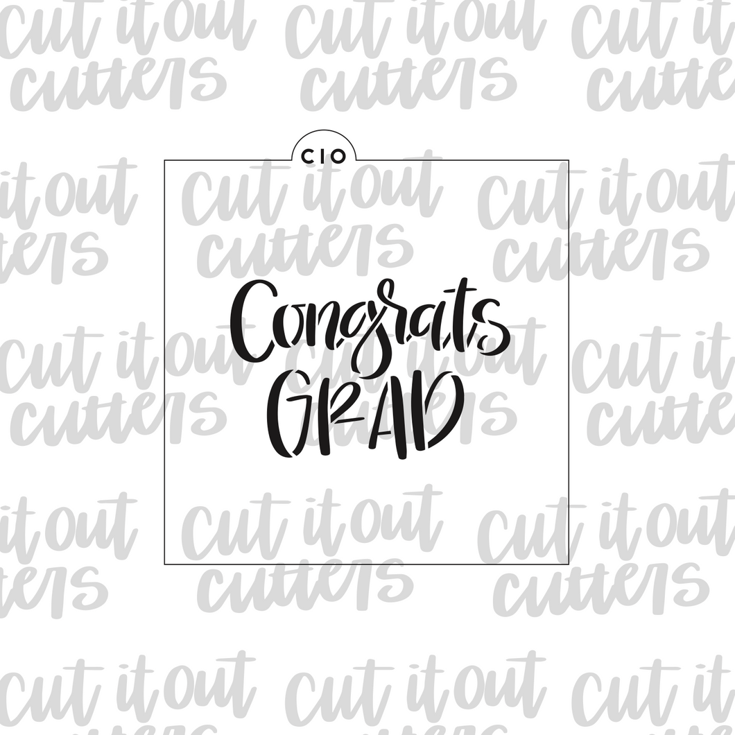 Congrats Grad Cookie Stencil