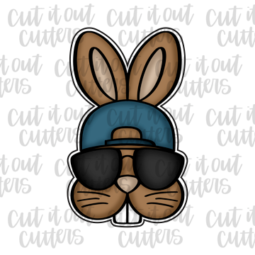 Cool Dude Bunny Cookie Cutter