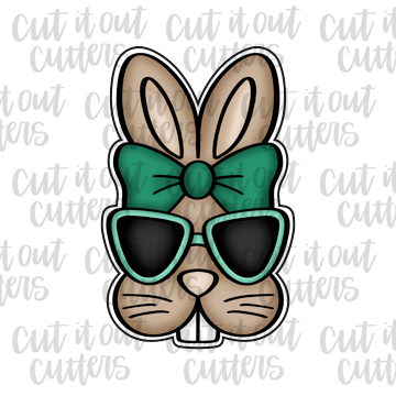 Cool Girl Bunny Cookie Cutter