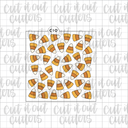 Scattered Candy Corn Cookie Stencil (3 Piece)