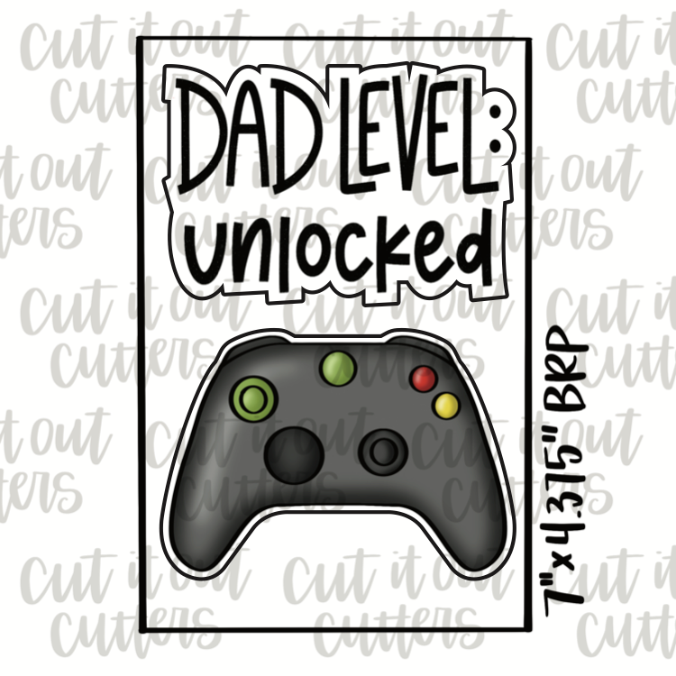 Dad Level: Unlocked and Game Controller Cookie Cutter Set