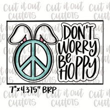 Load image into Gallery viewer, Don&#39;t Worry &amp; Bunny Peace Sign Cookie Cutter Set