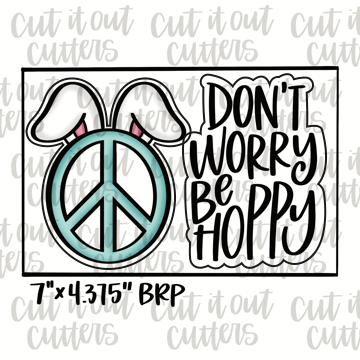 Don't Worry & Bunny Peace Sign Cookie Cutter Set