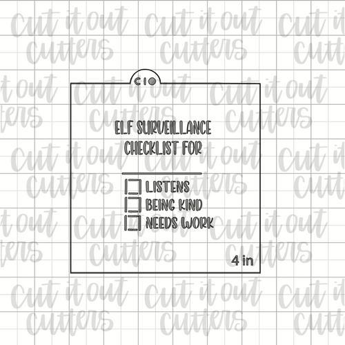 Elf Surveillance Cookie Stencil