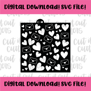 DIGITAL DOWNLOAD SVG File for Envelopes and Hearts 2 Piece Stencil