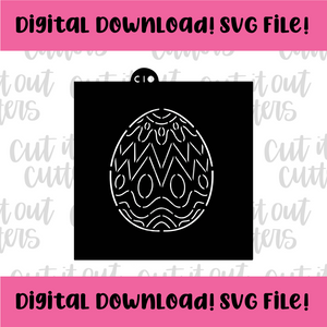DIGITAL DOWNLOAD SVG File for 4" Fancy Egg Stencil