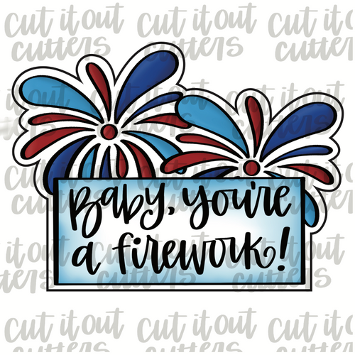 Firework Plaque Cookie Cutter