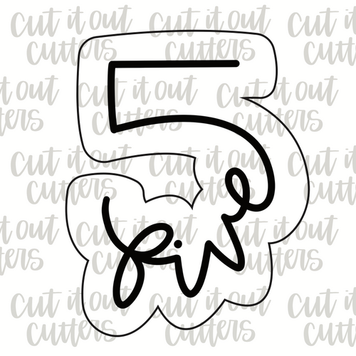 Lined Five Cookie Cutter