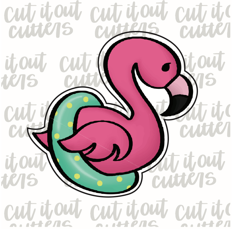 Flamingo In The Pool Cookie Cutter