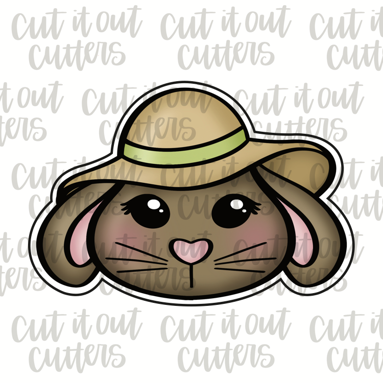 Floppy Hat Bunny - Ears Down Cookie Cutter