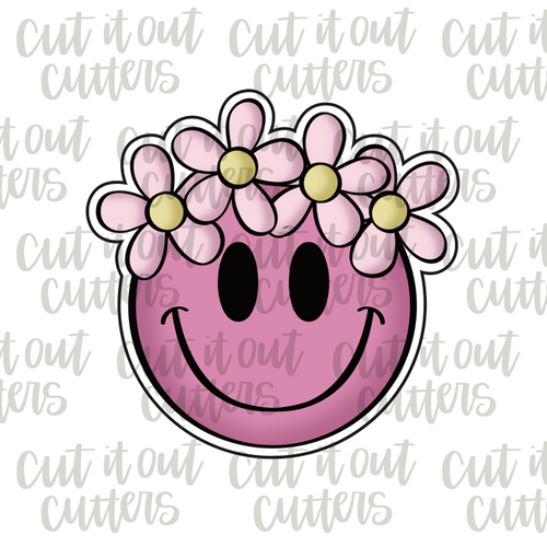 Flower Crown Happy Cookie Cutter