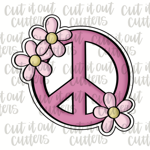 Flower Peace Sign Cookie Cutter