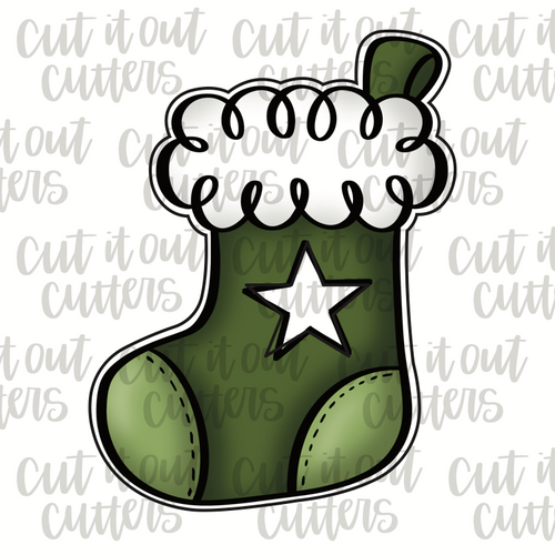 Fluffy Stocking - Star Cut Out Cookie Cutter