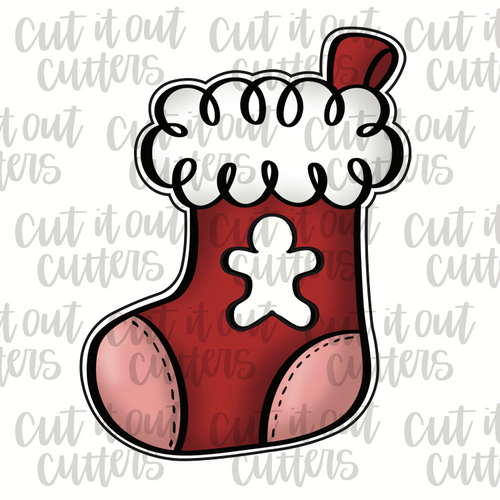 Fluffy Stocking - Gingerbread Man Cut Out Cookie Cutter