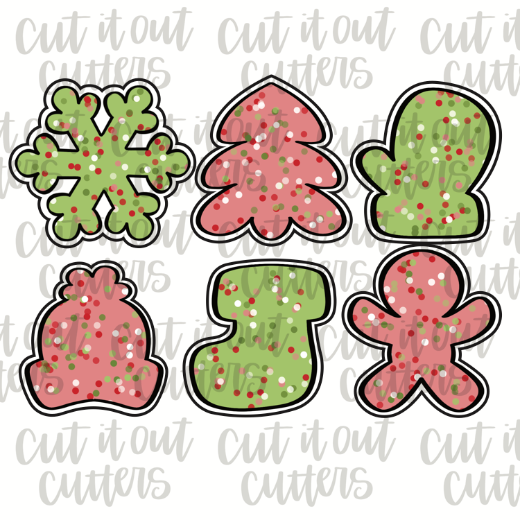 Frosted Christmas Cookie Cutter Set