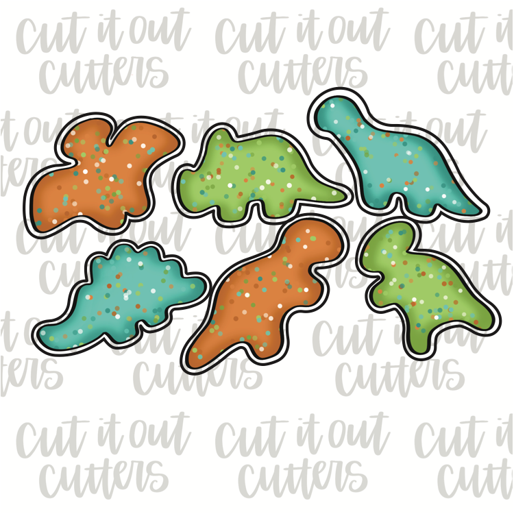 Frosted Dino (Dino Nuggets) Cookies Cookie Cutter Set