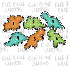 Load image into Gallery viewer, Frosted Dino (Dino Nuggets) Cookies Cookie Cutter Set