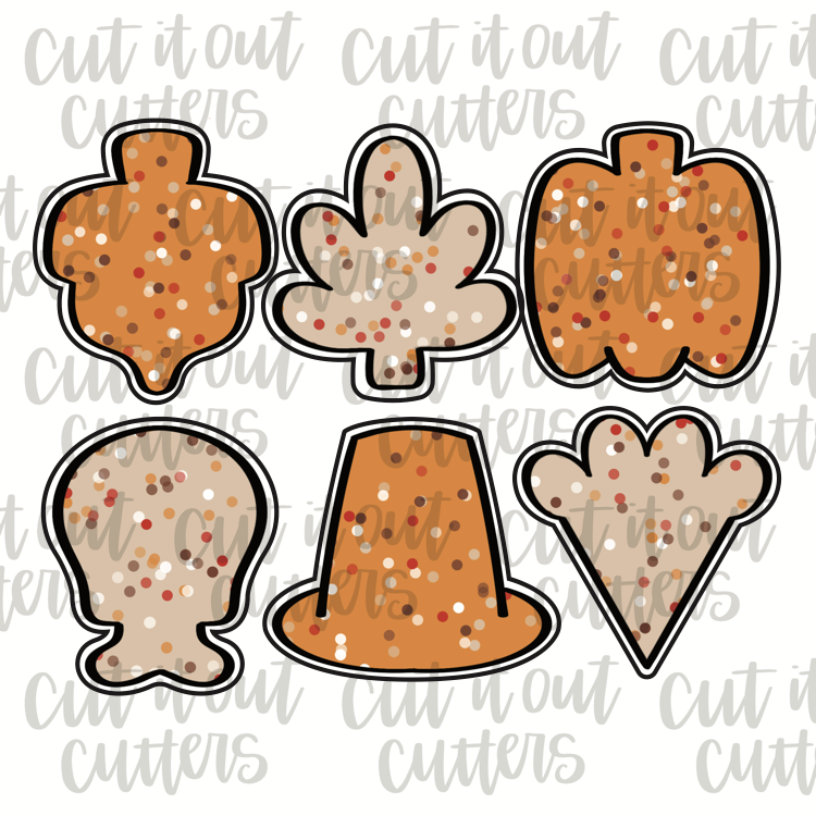 Frosted Thanksgiving Cookie Cutter Set