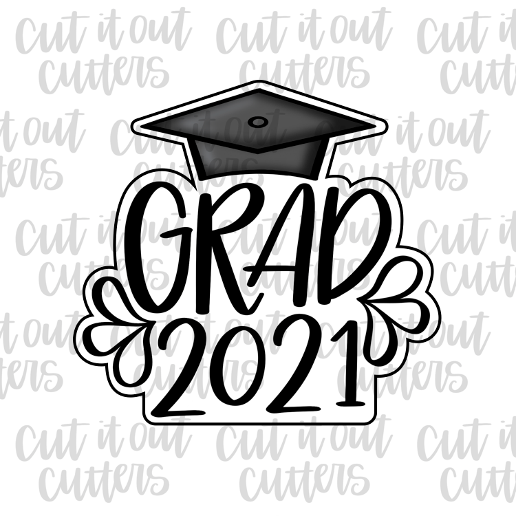 Grad Year and Cap Cookie Cutter