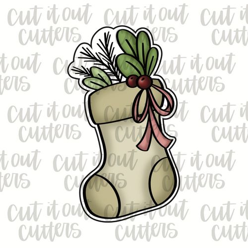 Greenery Stocking Cookie Cutter
