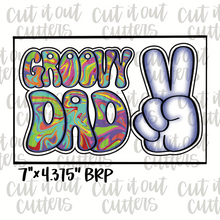 Load image into Gallery viewer, Groovy Dad and Peace Cookie Cutter Set