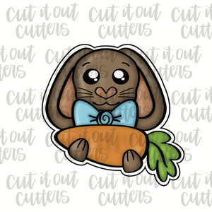 Handsome Bunny with Carrot Cookie Cutter