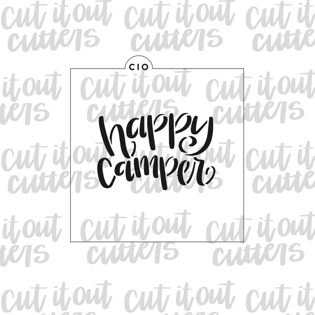 Happy Camper Cookie Stencil