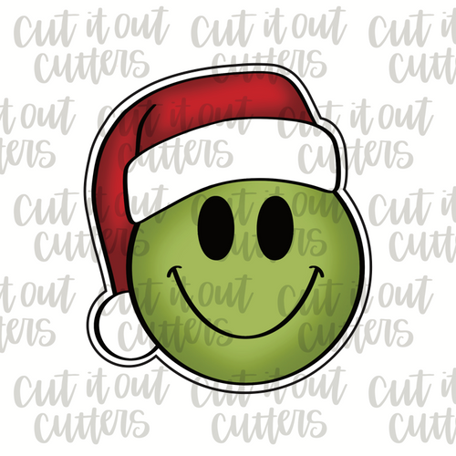 Happy Face with Santa Hat Cookie Cutter