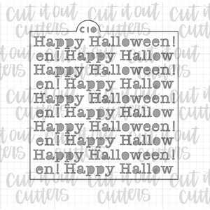 Happy Halloween Typewriter Cookie Stencil