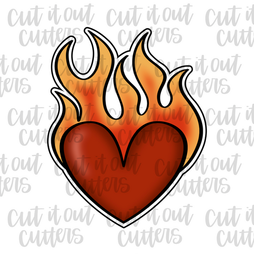 Heart on Fire Cookie Cutter