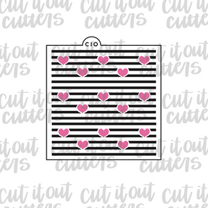 Hearts & Stripes Cookie Stencil