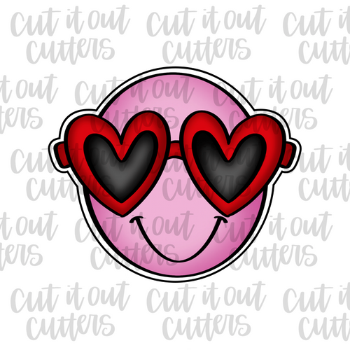Heart Sunnies Happy Face Cookie Cutter
