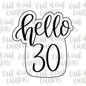 Hello Plaque Cookie Cutter