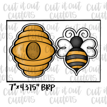 Load image into Gallery viewer, Hive &amp; Bee Cookie Cutter Set