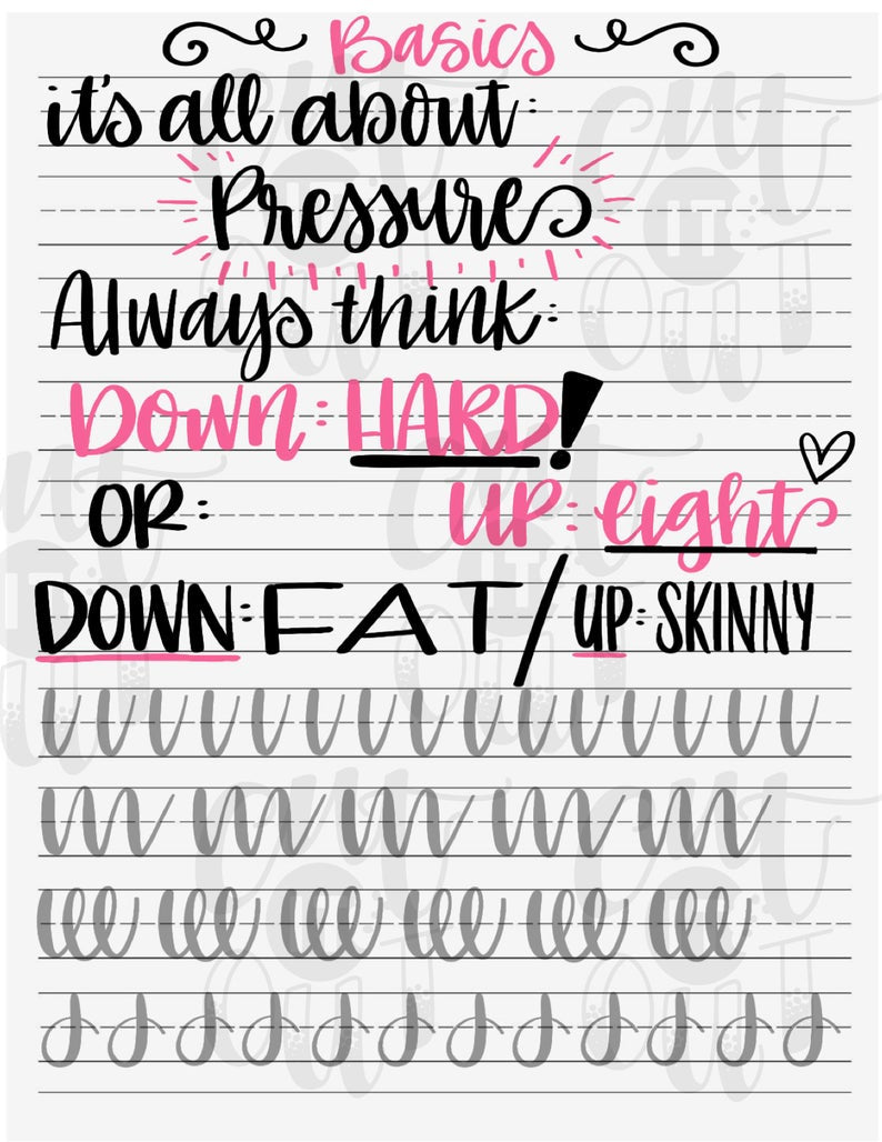 General Words Lettering Hand Lettering Sample Words & Basics Sheets – Cut It Out Cutters