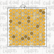 Load image into Gallery viewer, 3 Piece Honeycomb Pieces Cookie Stencil