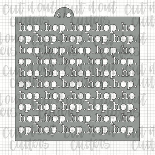 Hop Hop Hop Typewriter Cookie Stencil