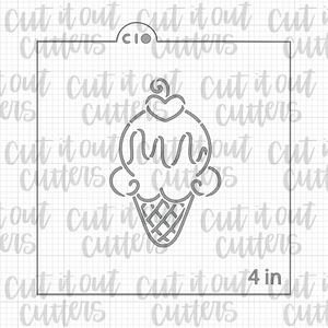 PYO Valentine Ice Cream Stencil & Cutter