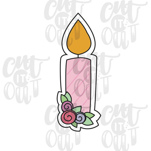 Floral Birthday Candle Cookie Cutter