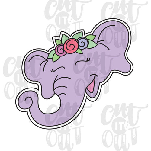 Flower Crown Elephant Cookie Cutter