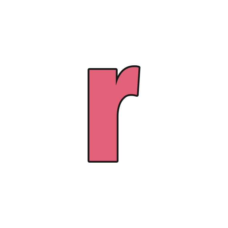Block Letter Lowercase r Cookie Cutter
