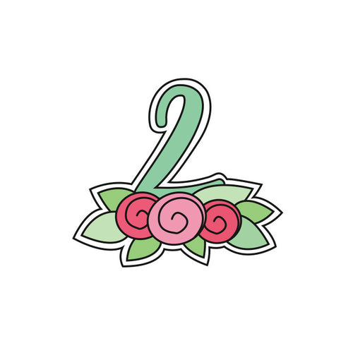 Floral Number Two Cookie Cutter