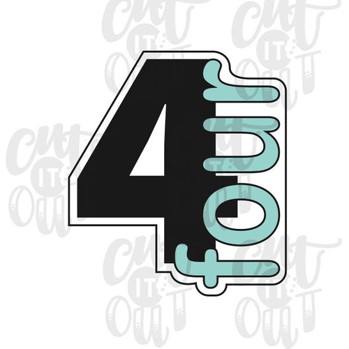 Worded Number Four Cookie Cutter