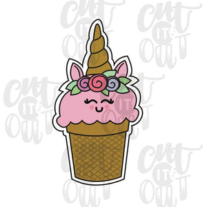 Unicorn Ice Cream Cone Cookie Cutter