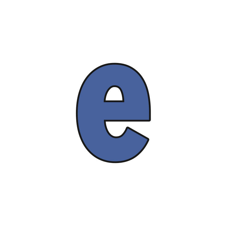 Block Letter Lowercase e Cookie Cutter